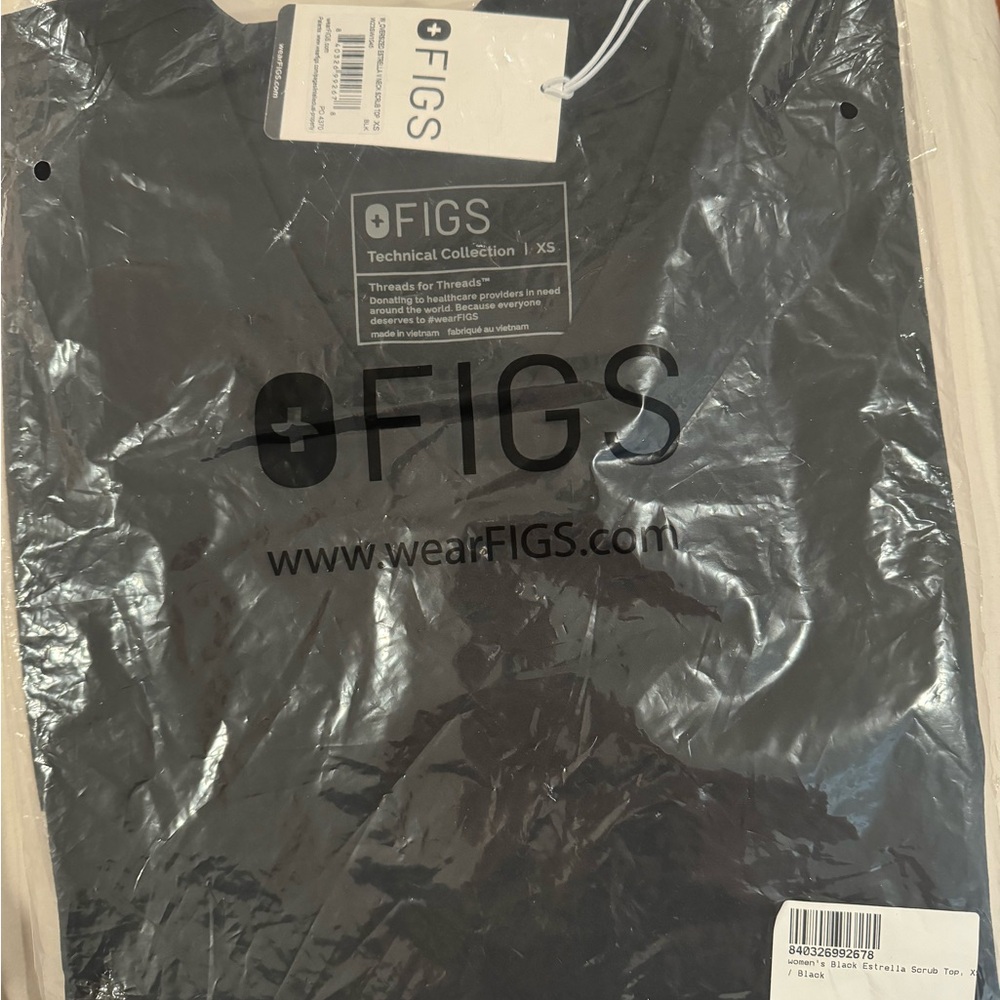 Figs Estrella top XS, Black, PO#4370